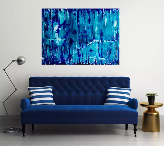 Blue dreams inspired by  nature for interior design 112 x 82 x 2 cm