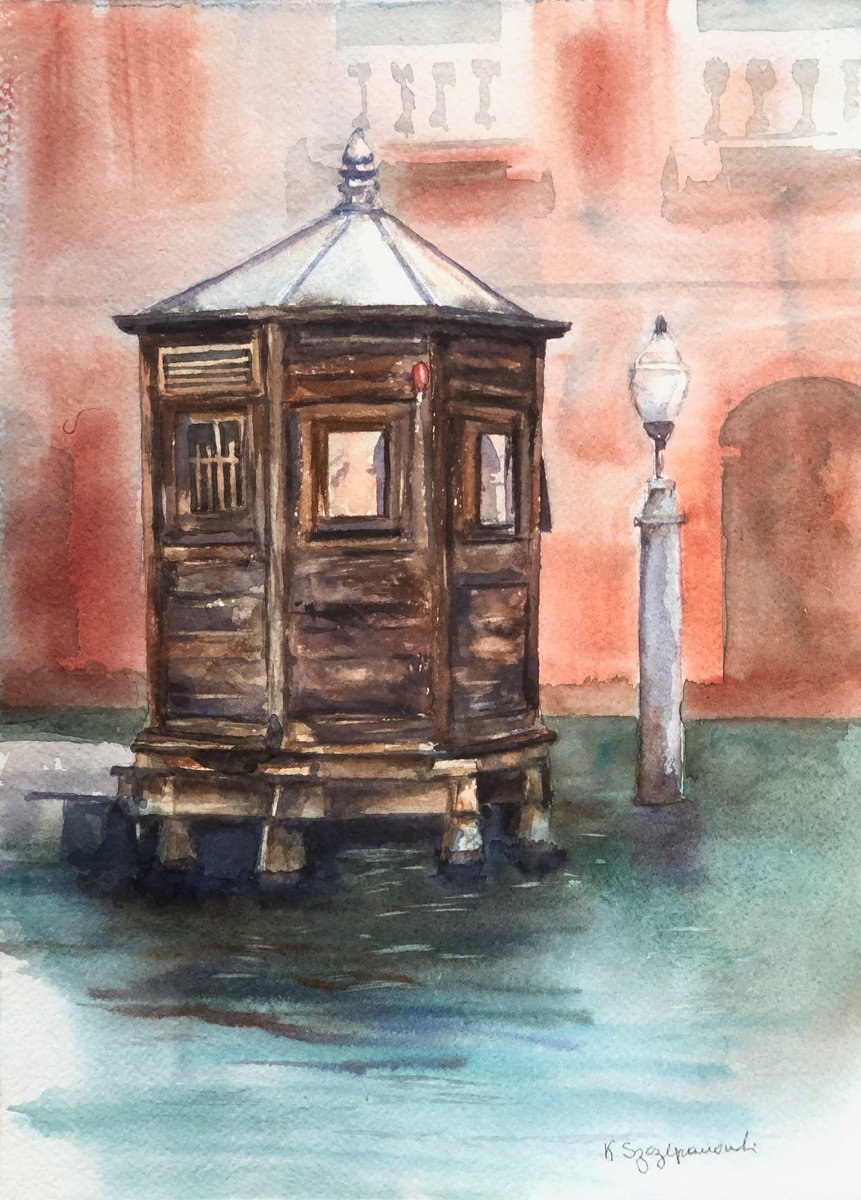 Wooden Kiosk in Venice by Krystyna Szczepanowski