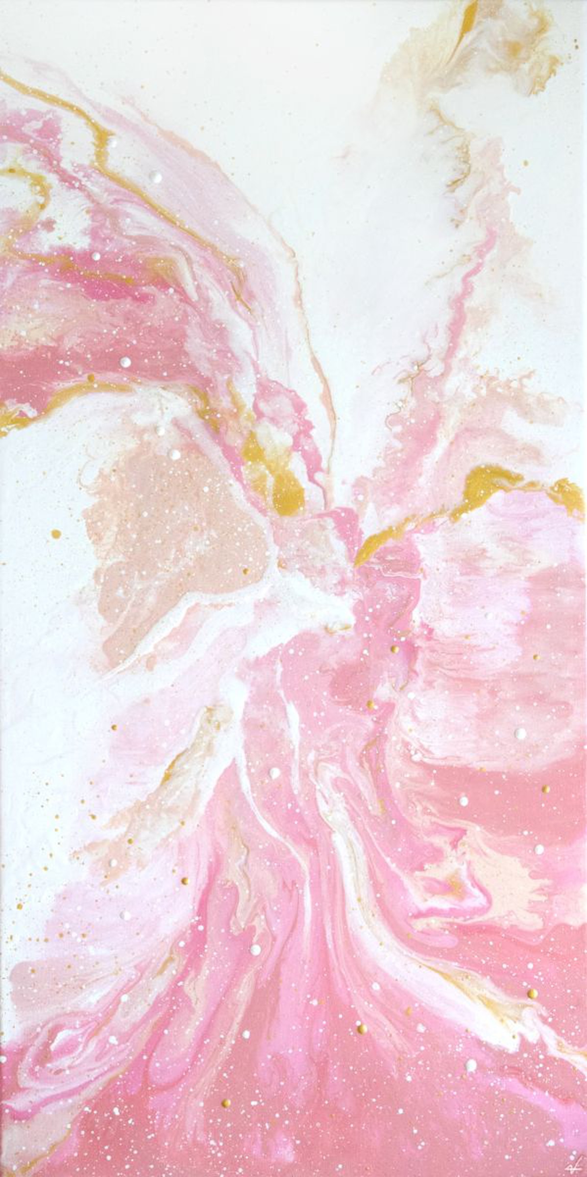 Abstract Gemstone Inspired Painting Rose Quart Artfinder