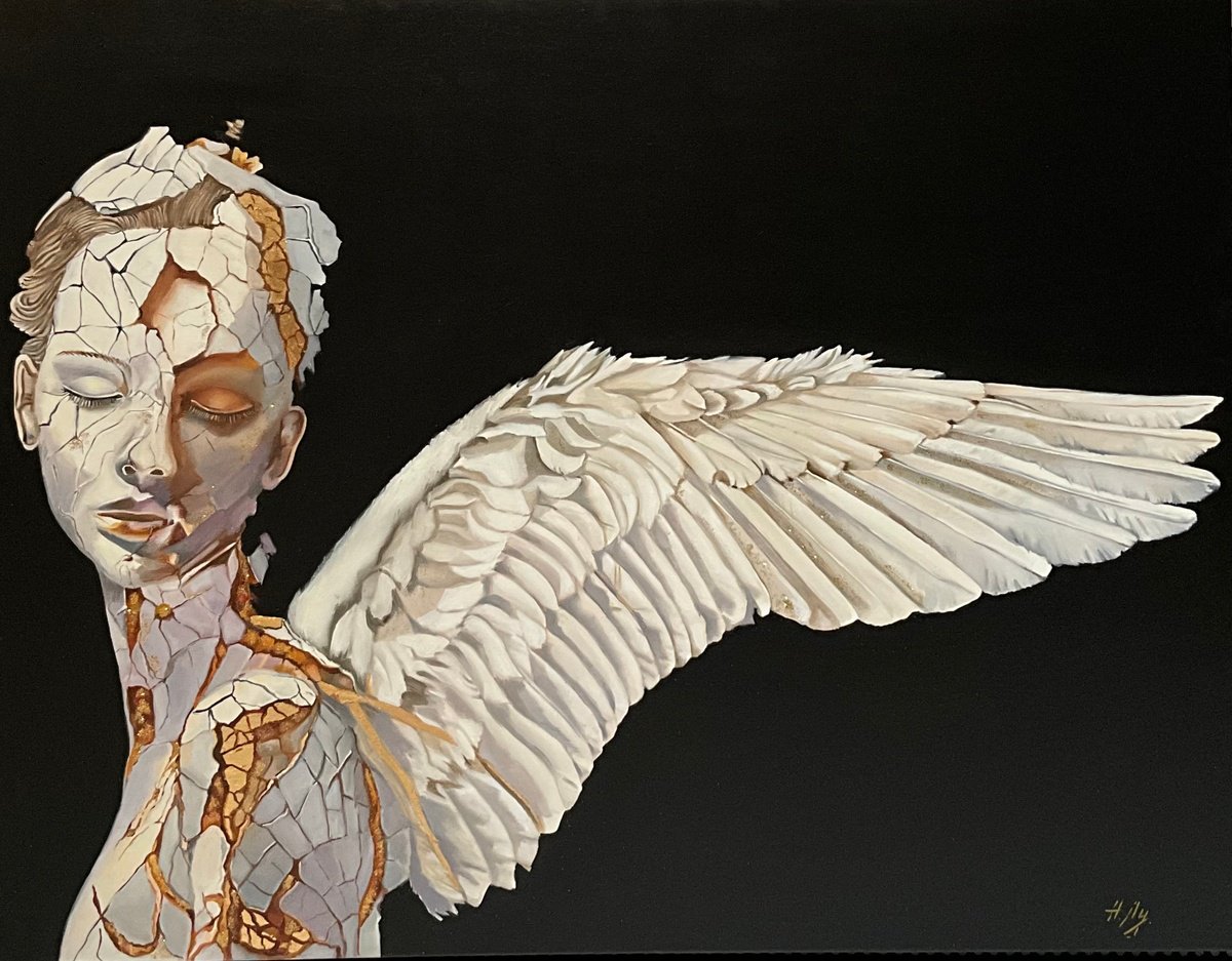 Expressive Portrait Oil Painting By Natalia Lugovskaya, 51 X 39", Rebirth.sequel., Original Artwork