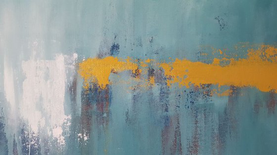 Deep Sea Gold in Turquoise – Abstract Seascape