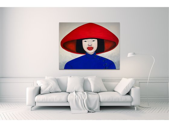 Lady in red hat