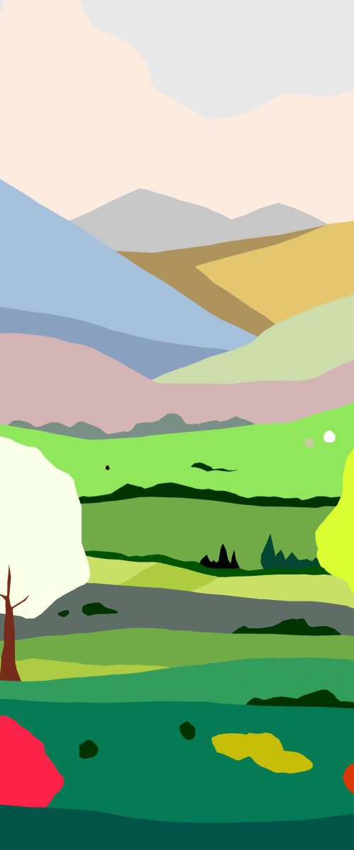 Fields (campos)  (pop art, landscape) by Alejos