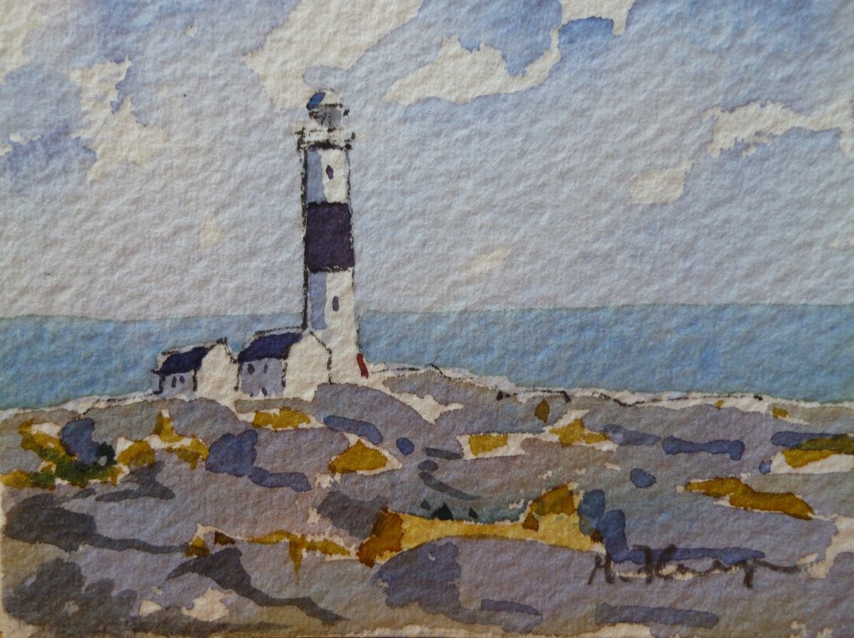 Lighthouse on Inis Oirr, Aran Islands by Maire Flanagan