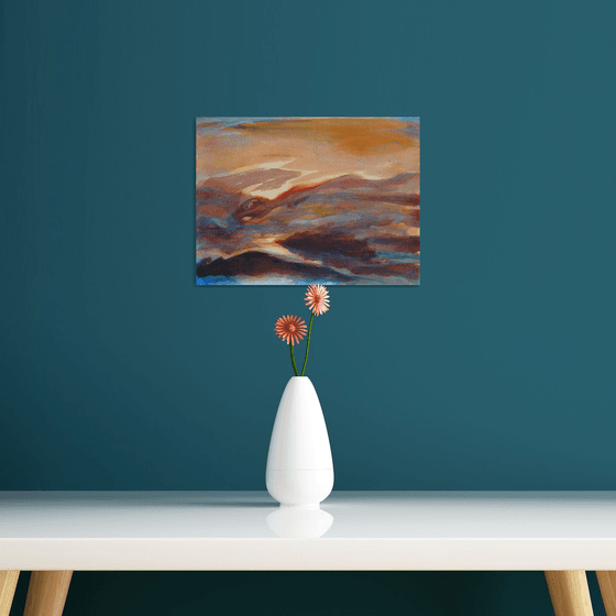 "The Isle" - Northern volcanic Abstract landscape Small price Affordable art Ideal gift Christmas Deco design home interior decor ready to frame