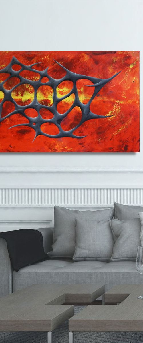 Vulcano Forged (100 x 50 cm) XL oil (40 x 20 inches) by Ansgar Dressler