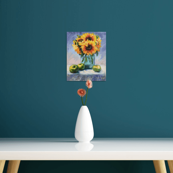 Still life with sunflowers Bouquet in vase