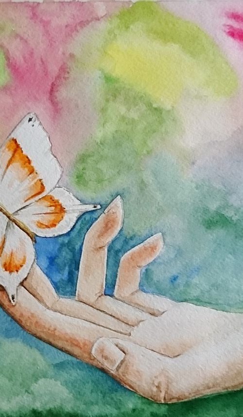 Miracle touch. Original watercolor painting by Svetlana Vorobyeva by Svetlana Vorobyeva