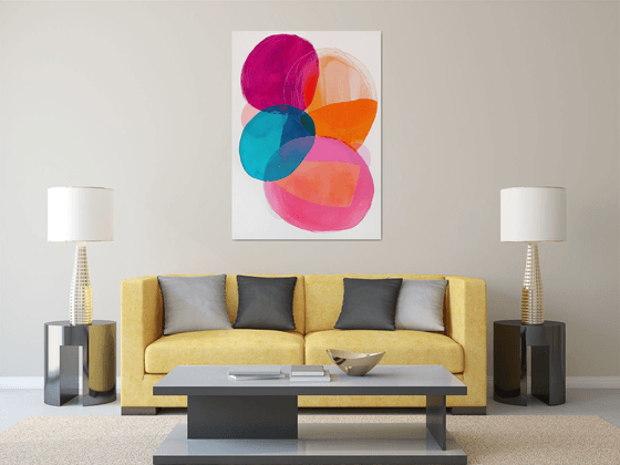 Painting of Pink, Orange, Blue