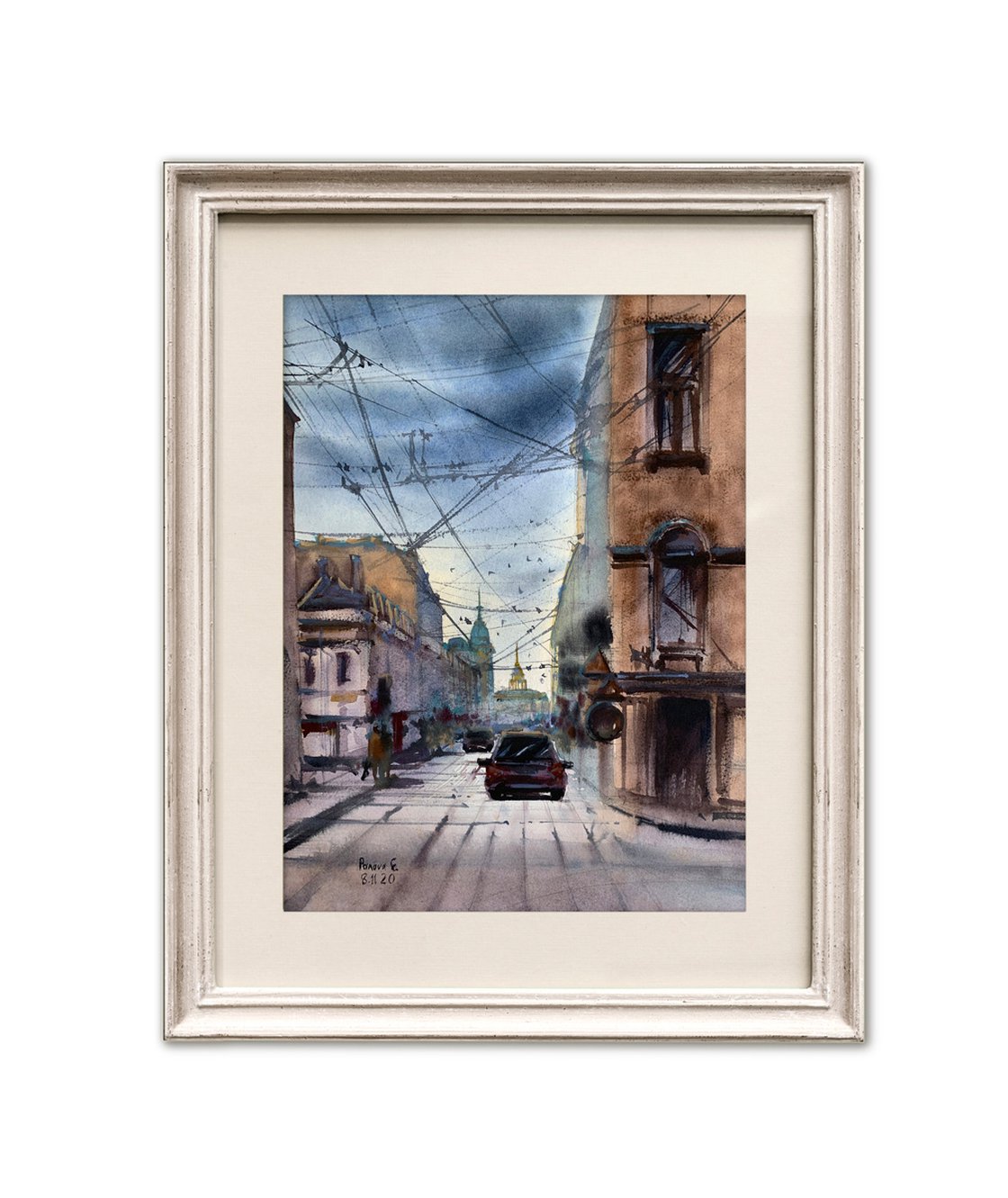 In the city. St. Petersburg. Watercolour: Evgenia Panova