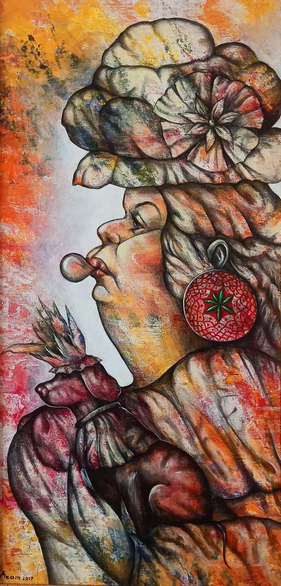 Childhood memory 37x77cm ,Acrylic/canvas, ready to hang