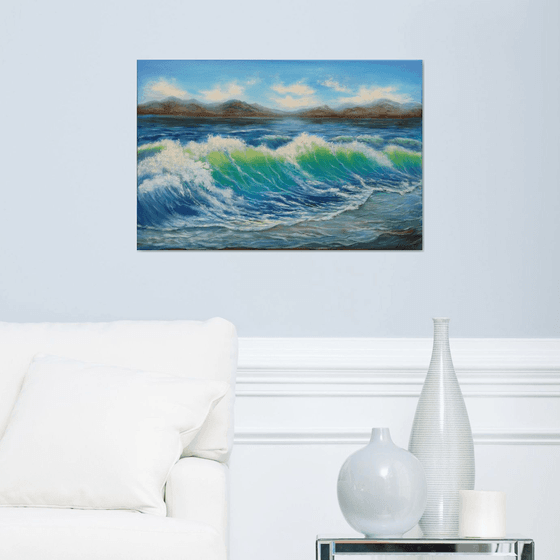 Blue sea waves