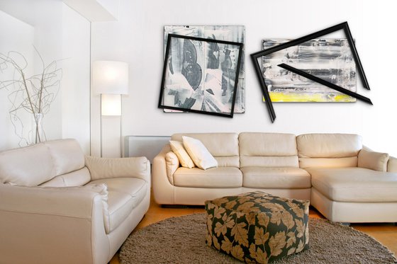 "Wrecked For You" - Save As A Series - Original PMS Mixed Media Assemblage Sculptural Paintings On Wooden Frame Pieces and Panels - 78 x 36 inches