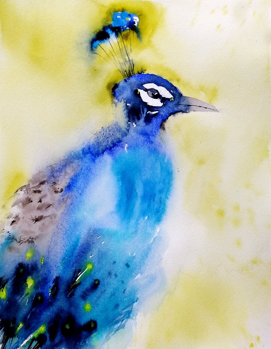 Peacock. Bird pinting by Marina Zhukova