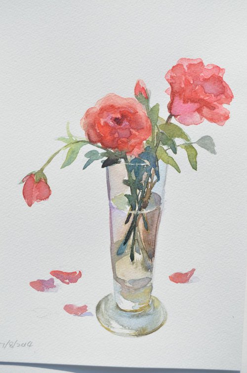 Roses in a Vase by Jing Chen