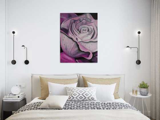 Rose of Marena, flower, canvas oriGinal oil art, floral painting, wall decor art, Gift for her