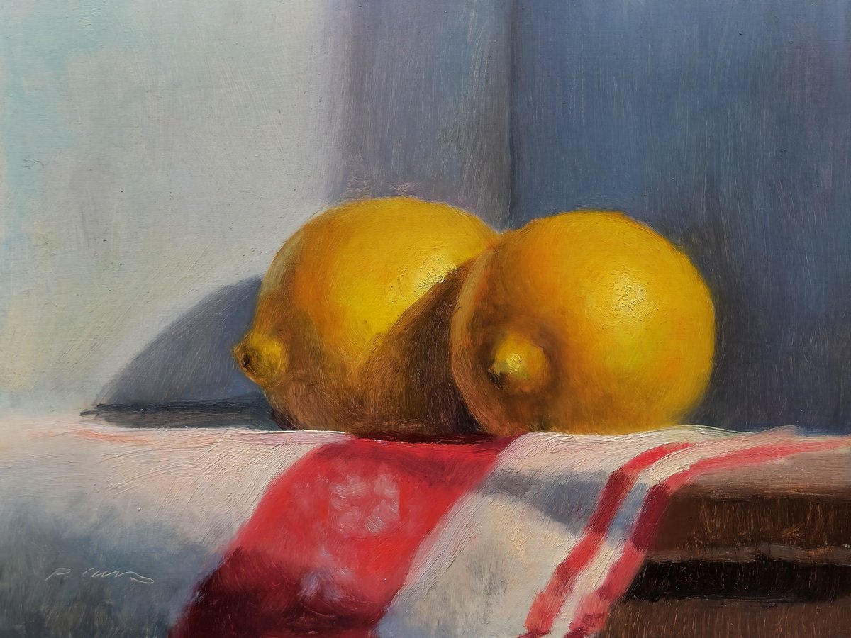 Two Lemons By Pascal Giroud, 8 X 6, Artwork For Sale On Artfinder