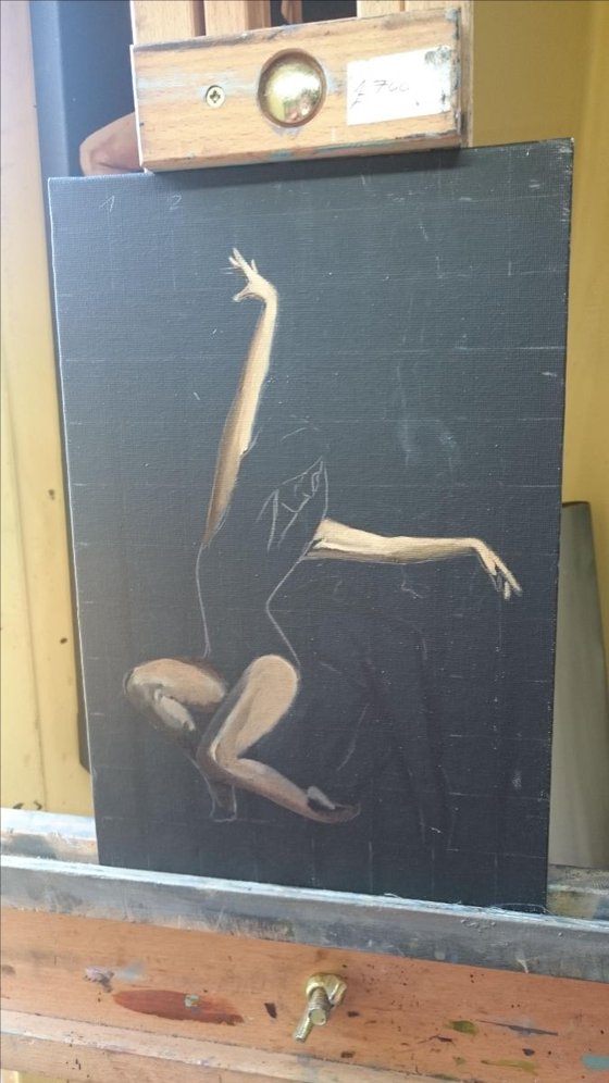 Ballet Painting, Ballerina, Dance, Framed and Ready to Hang