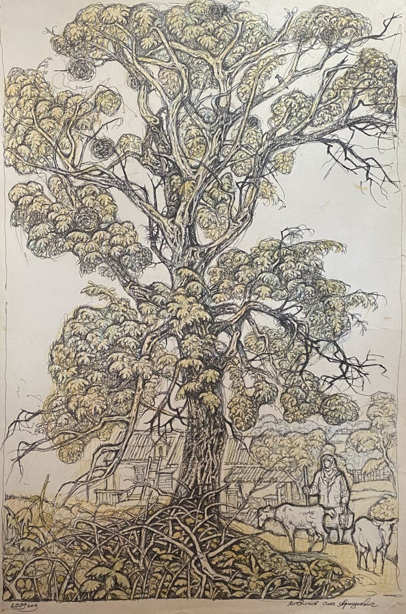 Impressionistic Landscape Painting By Oleg And Alexander Litvinov, 14 X 24", Noon, Original Artwork