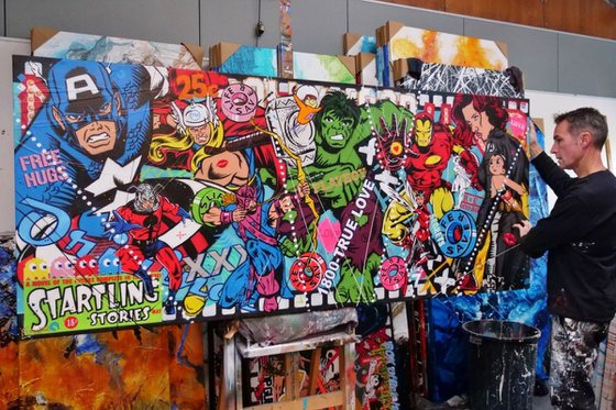 The Top 8 240cm x 100cm The Avengers Textured Urban Pop Art