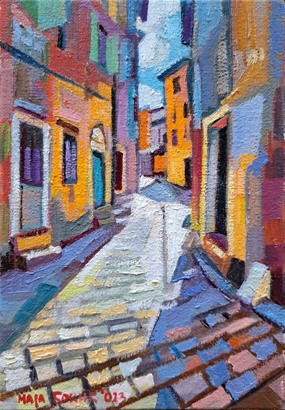 Sunny street , 2023, miniature