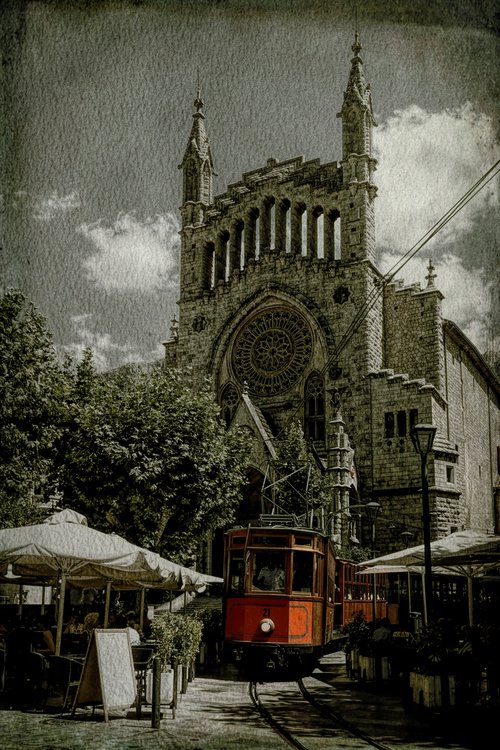 Tram and Church by Martin  Fry