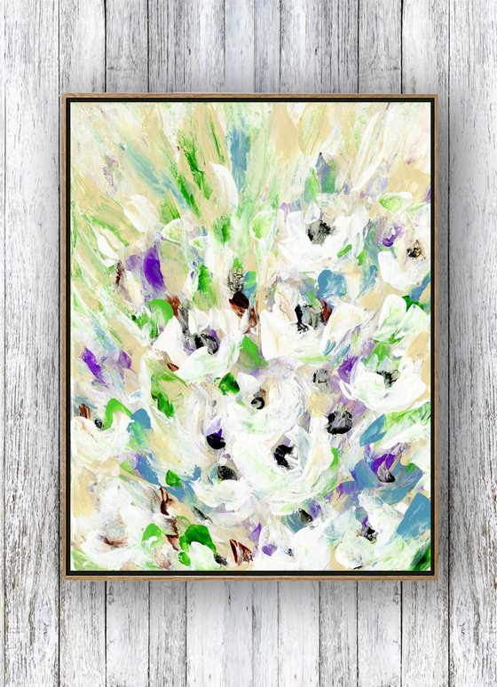 Tranquility Blooms 30 - Floral Painting by Kathy Morton Stanion