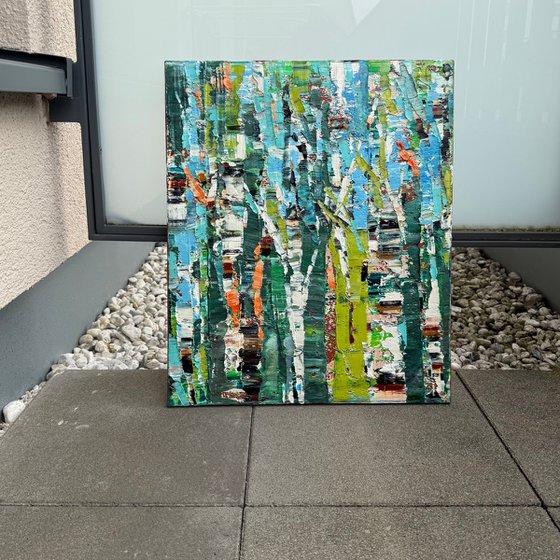 Whisper of the birch grove. Triptych
