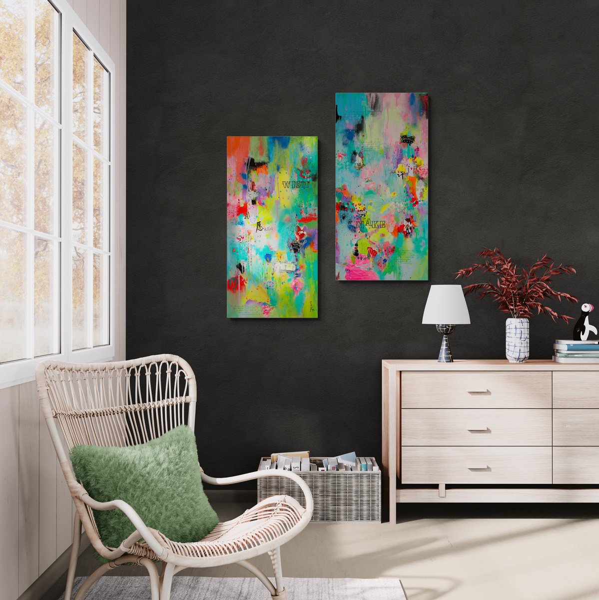 Urban And Pop Painting , Make A Wish By Xiaoyang Galas, 31 X 31, Artwork For Sale On Artfinder