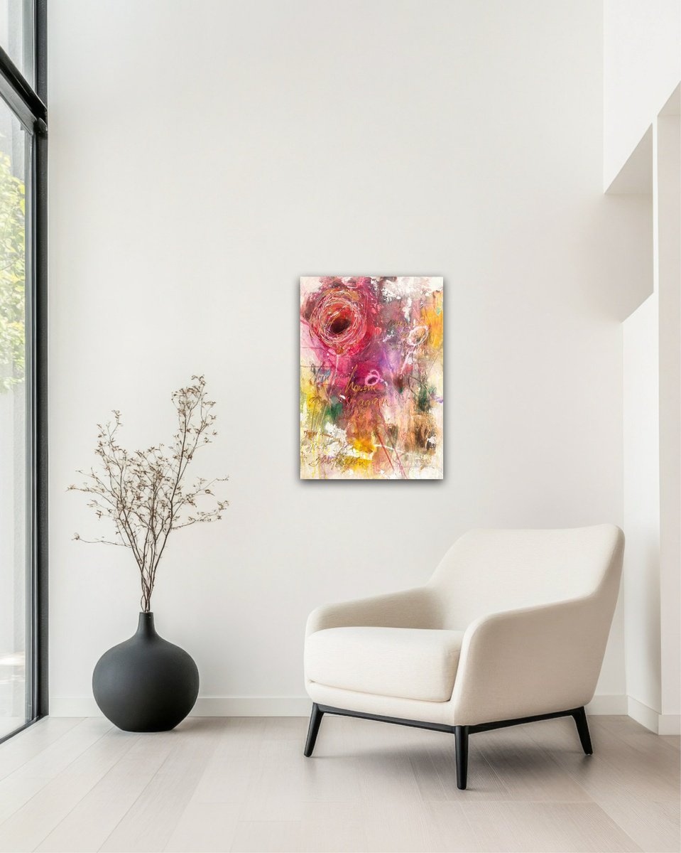 Organic Abstract Acrylic Painting By Bea Schubert, 20 X 28, Home Again, Original Artwork