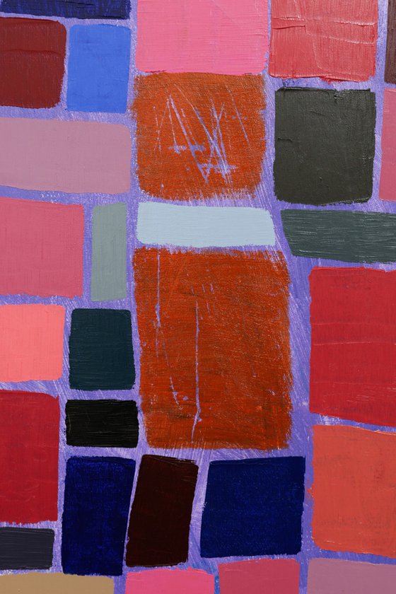 Squares / Turquoise Purple Orange