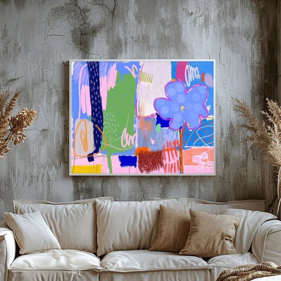 Blue Bloom Abstract