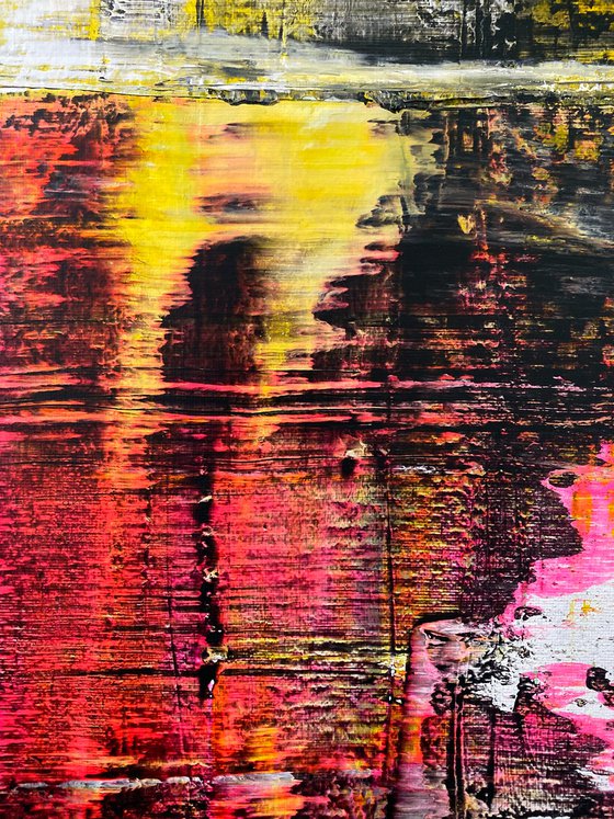 "Entourage" - FREE USA SHIPPING + Save As A Series - Original PMS Abstract Triptych Acrylic Paintings On Canvas - 52" x 20"