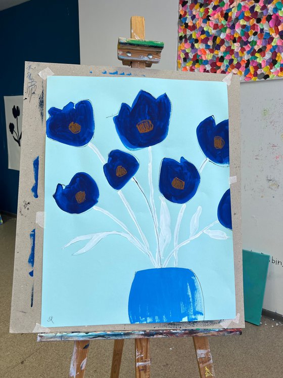 Minimalist Blue Flower art