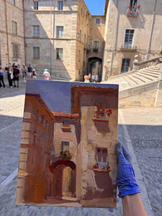 Sunlit Corner of Girona