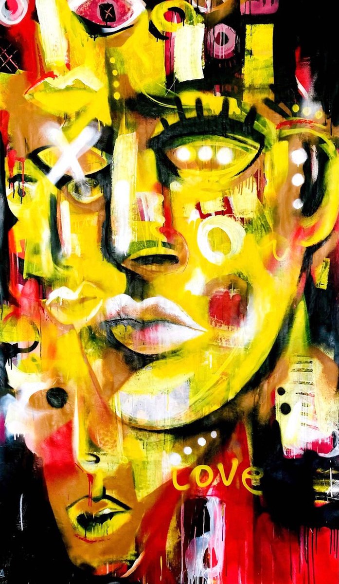 Impressionistic Portrait Acrylic Painting By Daria Kusto, 46 X 79, Carmen, Original Artwork