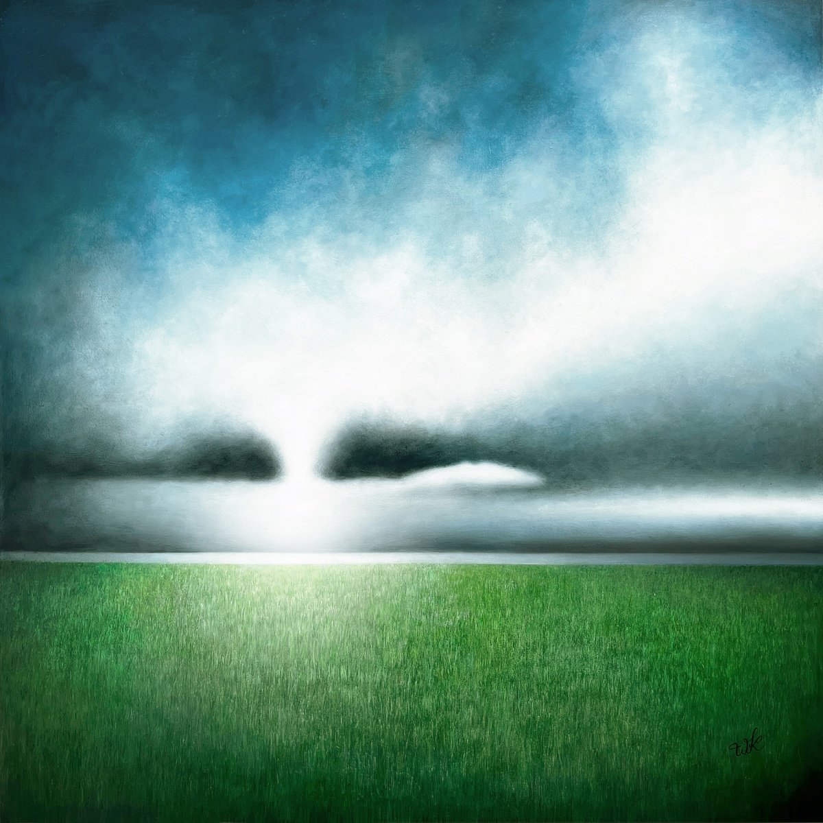 Surrealistic Oil Painting , Storm Over Zambezi By Waldemar Kaliczak, 39 X 39, Artwork For Sale On Artfinder