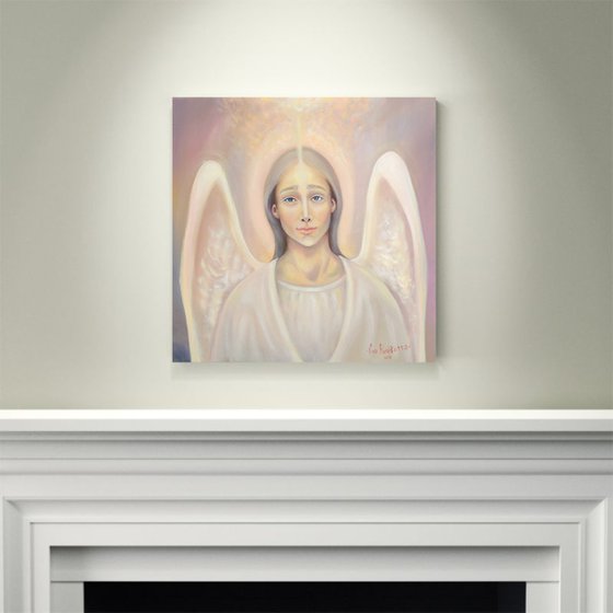 Archangel Anael - original oil painting on stretched canvas