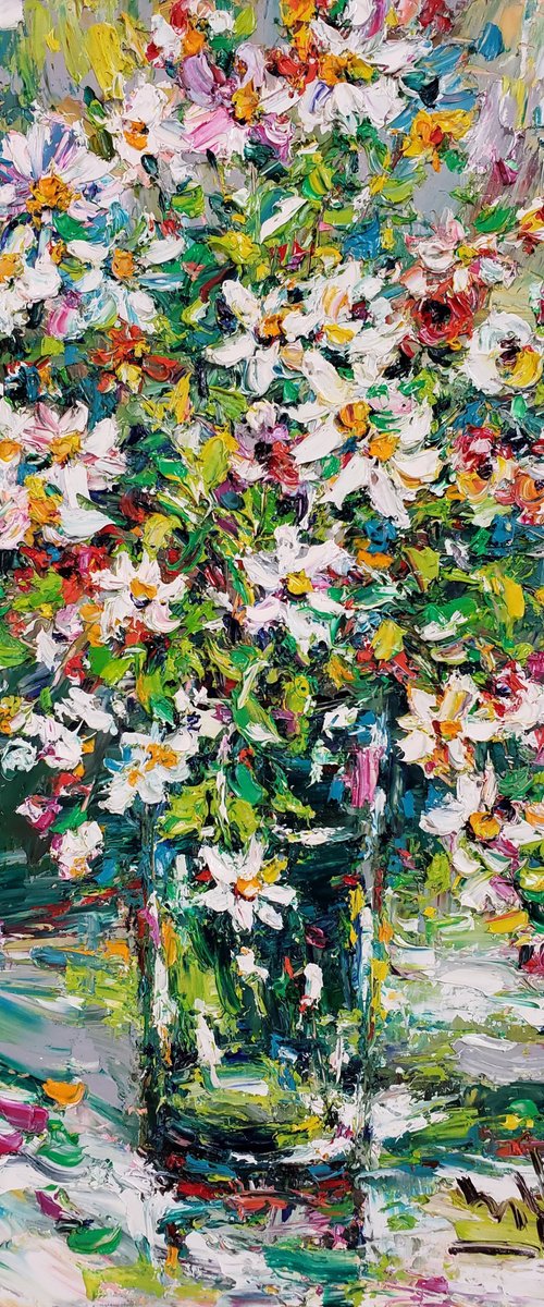 Wildflowers in the glass vase by Duc Tran