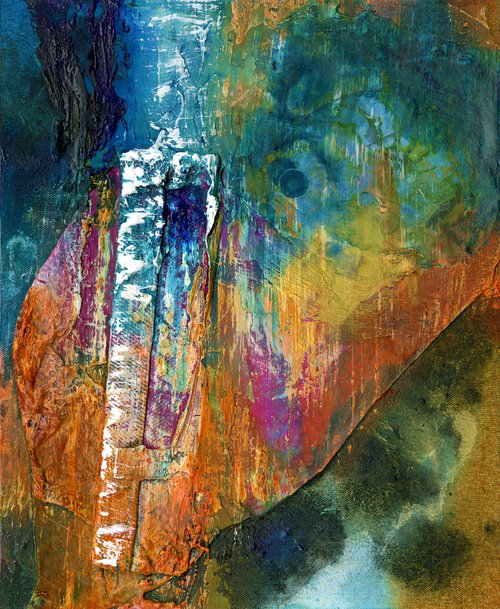 Divine Encounters 6 - Mixed Media Collage Abstract painting by Kathy Morton Stanion by Kathy Morton Stanion