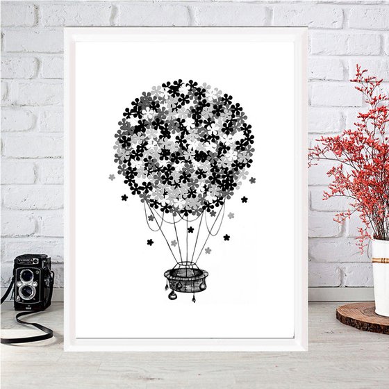 Black flower balloon