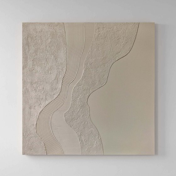 "Nulla" Gray high textured abstract art