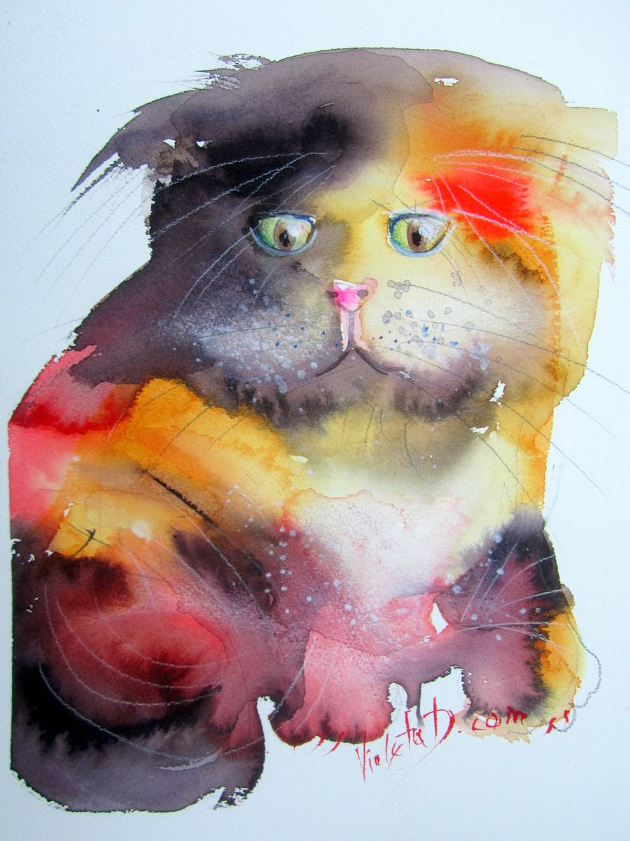 Mr Cat #2 by Violeta Damjanovic-Behrendt