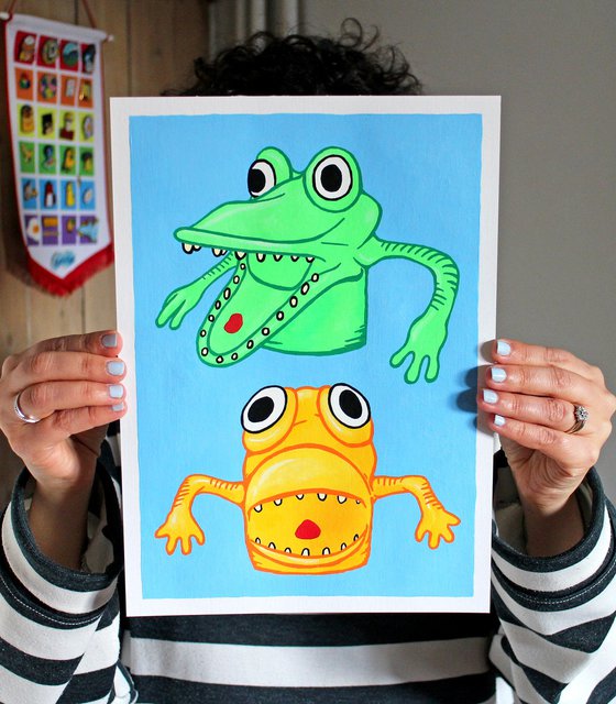 Finger Puppet Monster Painting