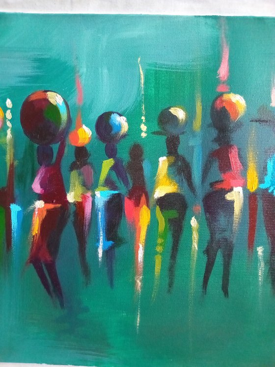 It’s a Happy Day, African women artwork