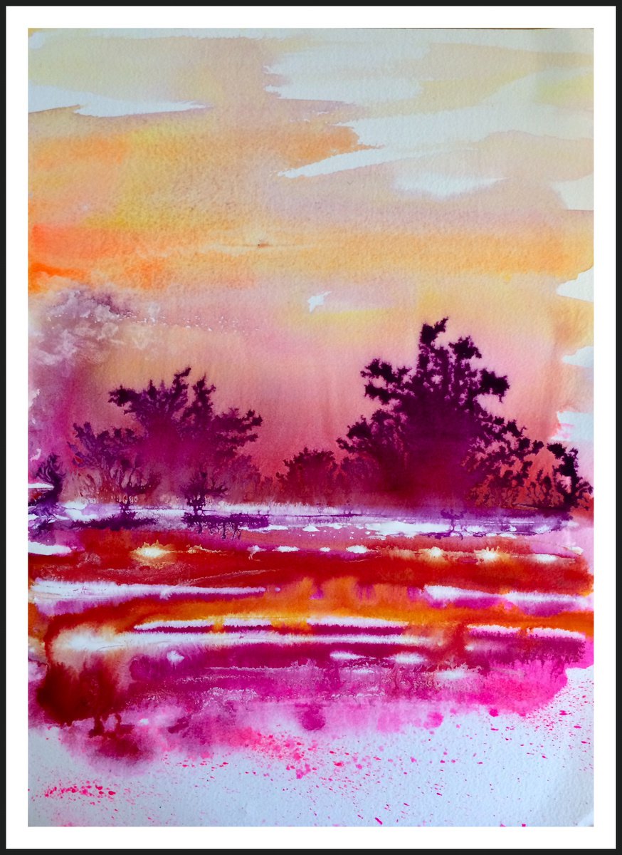 Abstract Watercolour , Ahrenshoop Dreaming Xiii By Gesa Reuter, 12 X 16, Artwork For Sale On Artfinder