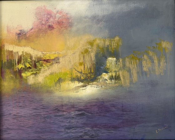 Golden light.Quiet water