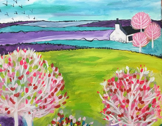 Cherry Blossoms in Spring Time - Scotland Landscape