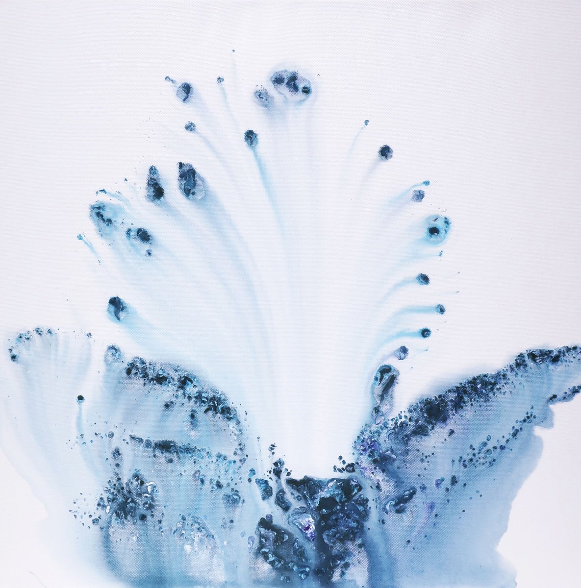 Abstract Acrylic Painting By Muriel Napoli, 20 X 20", Nature 202, Original Artwork