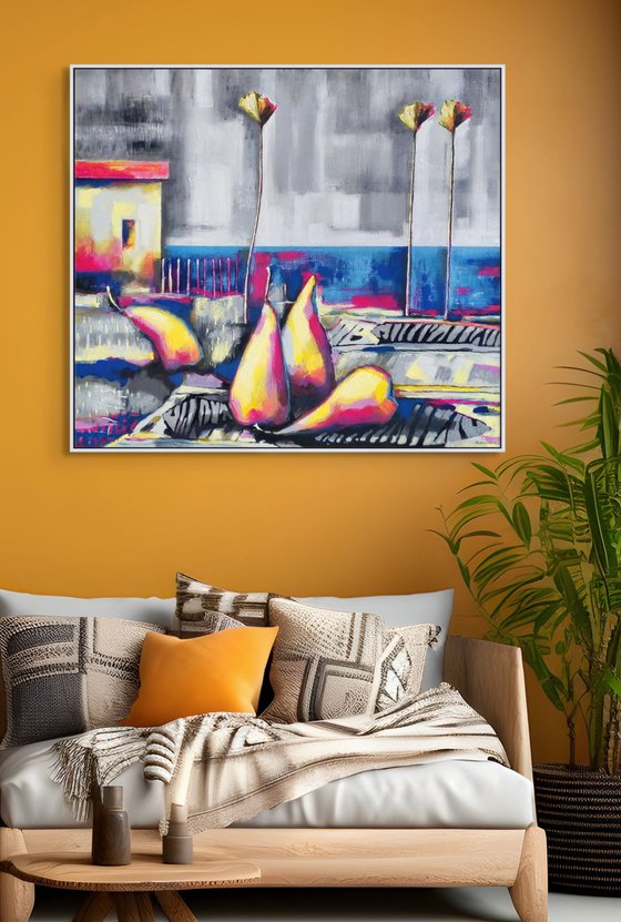 Landscape with pears